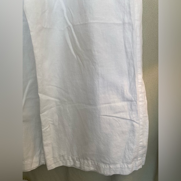 LOFT White Cotton/Linen Extra Wide Leg Pants Size XL - Picture 5 of 9